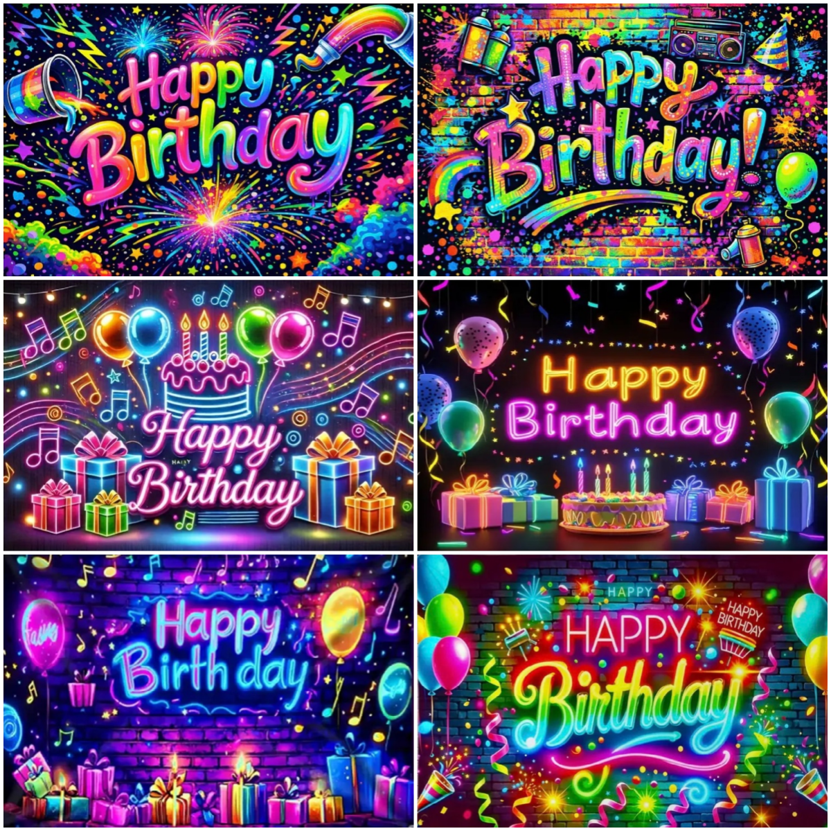Photography Lighting And Backdrop - Glitter Neon Music Theme Background Colorful