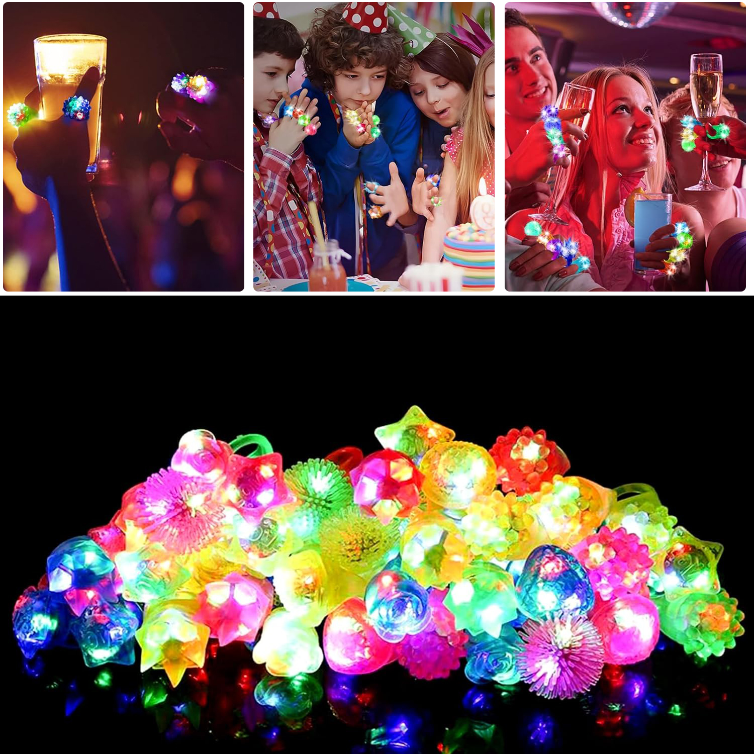 Led Ring Light 18 - LED Light Up Ring Bumpy Rings