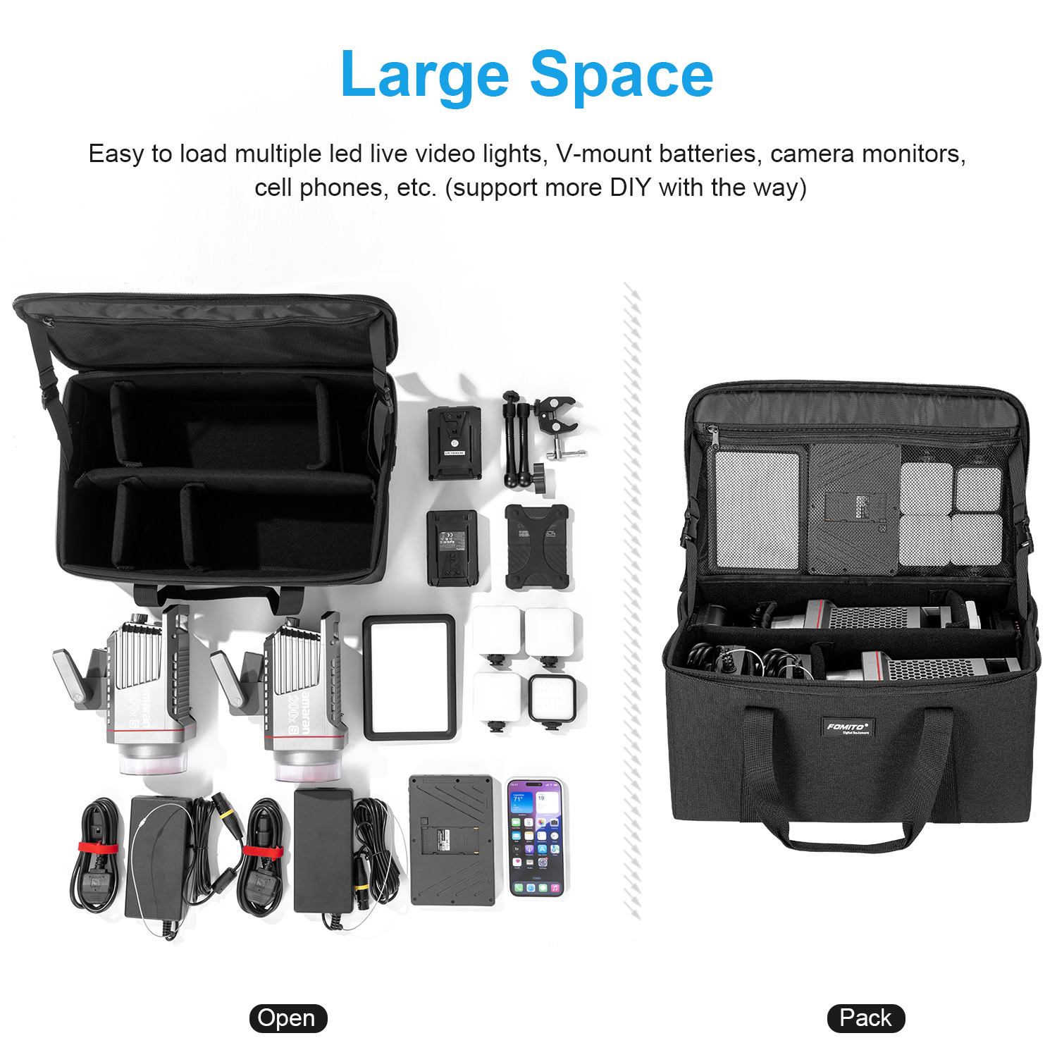 FOMITO Camera Bag Crossbody Sh - Photography Lighting Case ulasan dan harga