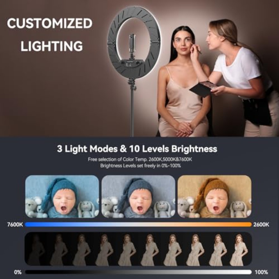 18 Inch Ring Light Kit, 55W670 - Led Ring Light 18 ulasan dan harga