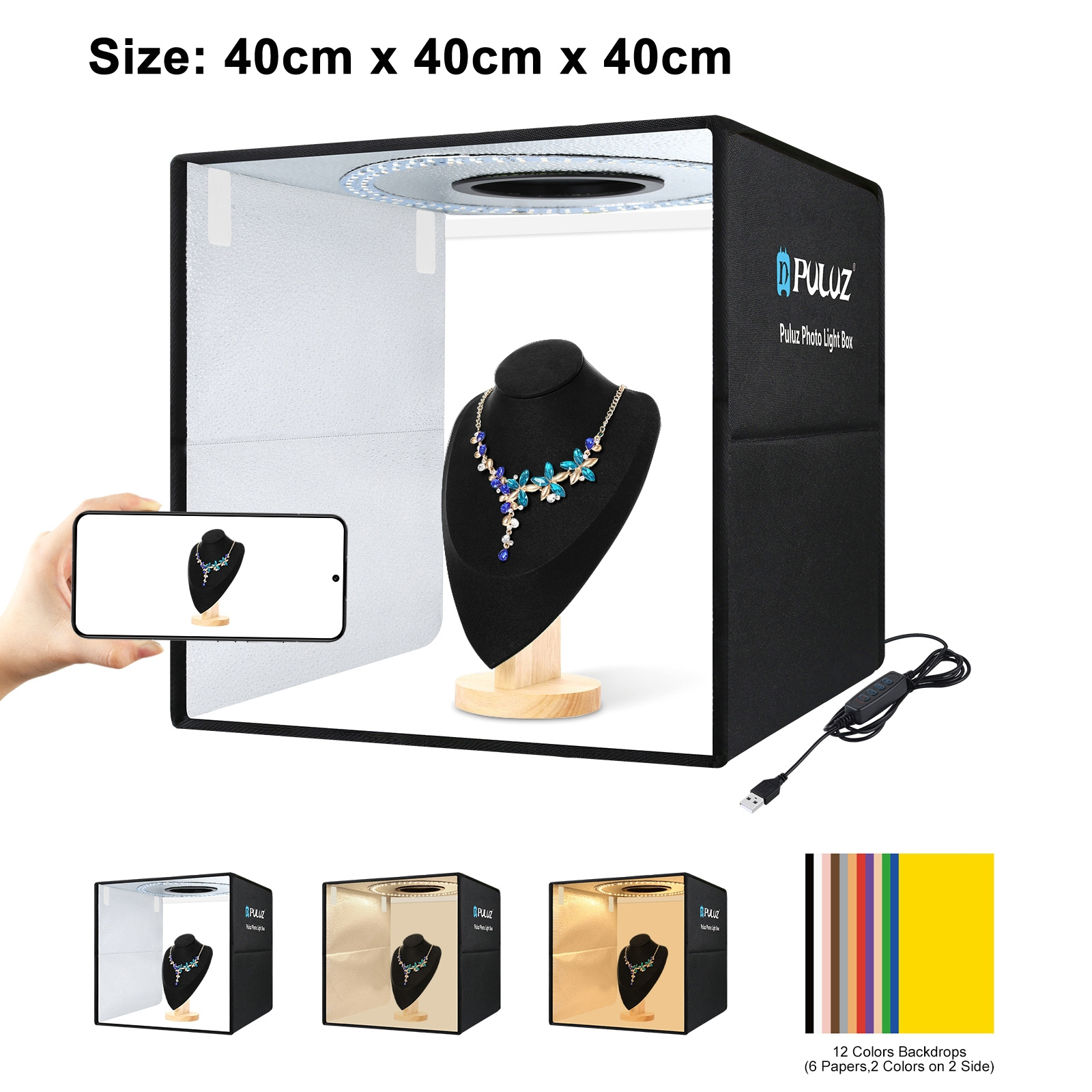 PULUZ 40cm Folding Portable Ri - Photography Lighting Case ulasan dan harga