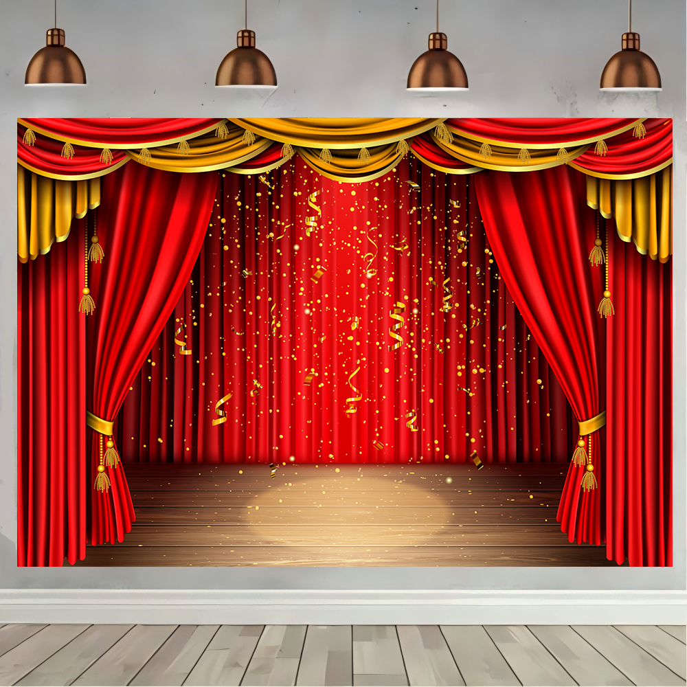 Red Theater Curtain Party Back - Photography Lighting Tent ulasan dan harga