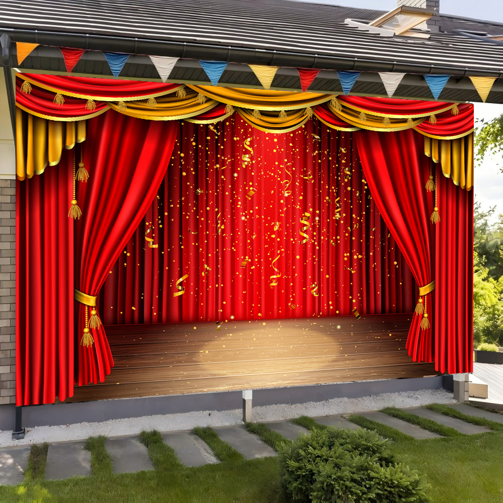 Red Theater Curtain Party Back - Photography Lighting Tent ulasan dan harga