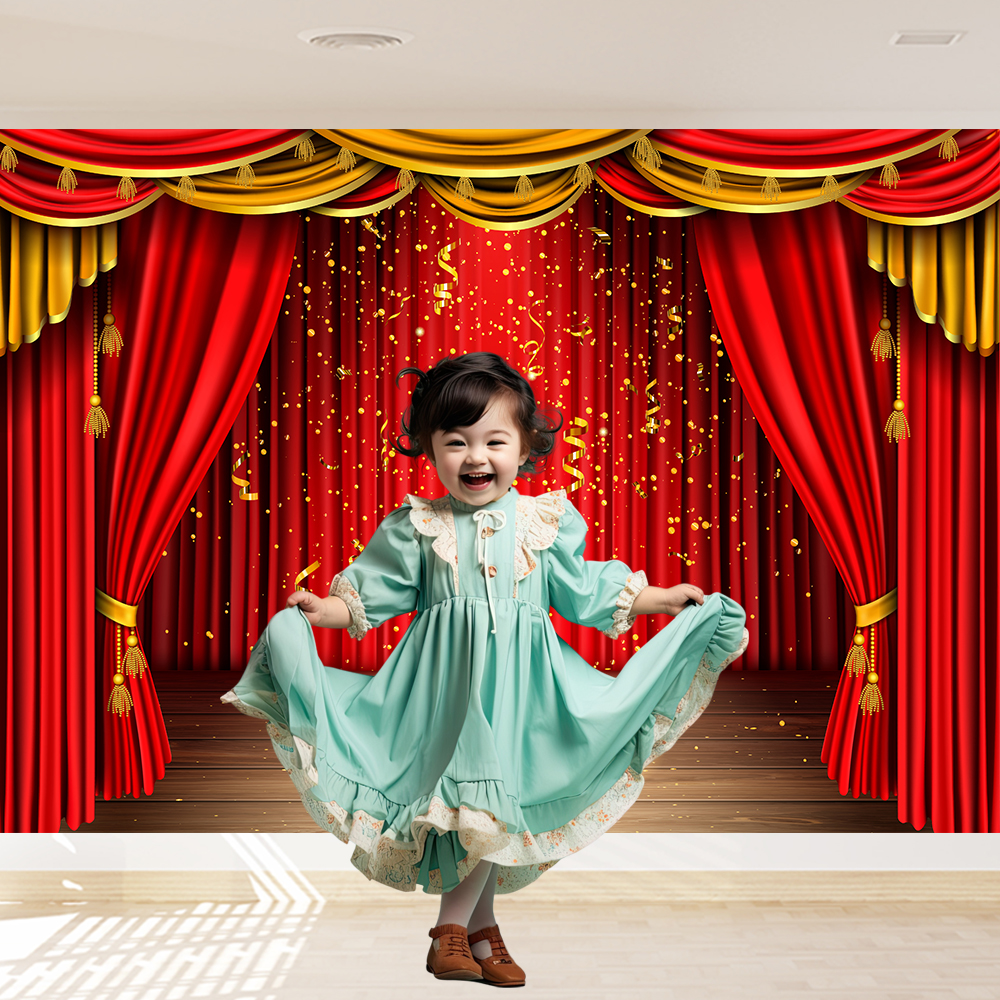 Red Theater Curtain Party Back - Photography Lighting Tent ulasan dan harga