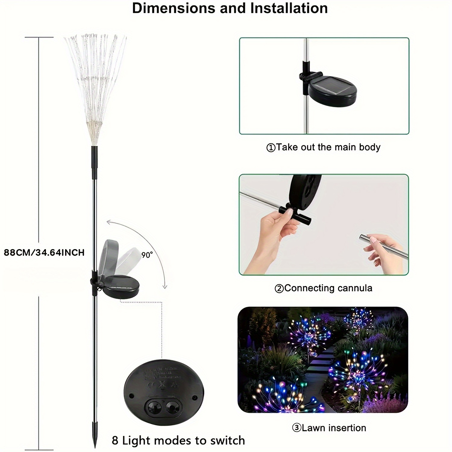 8-Mode Solar Firework Lights w - Photography Lighting And Backdrop ulasan dan harga