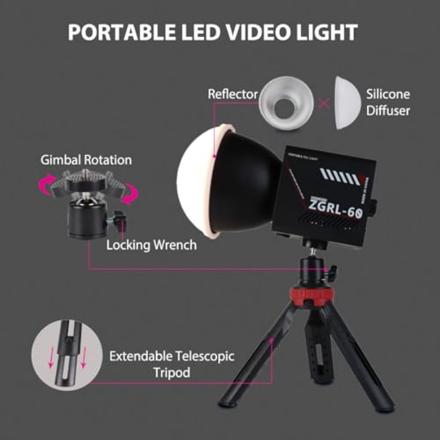 60W COB LED Video Light Handhe - Photography Lighting Color ulasan dan harga
