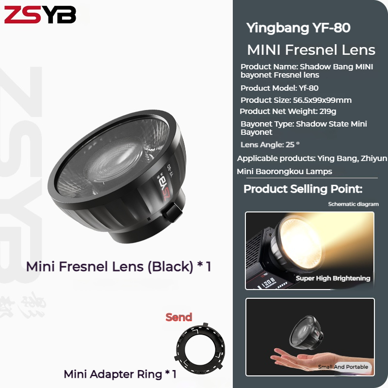 ZSYB YF-80 Fresnel Lens 9 Time - Fresnel Lens Attachment ulasan dan harga