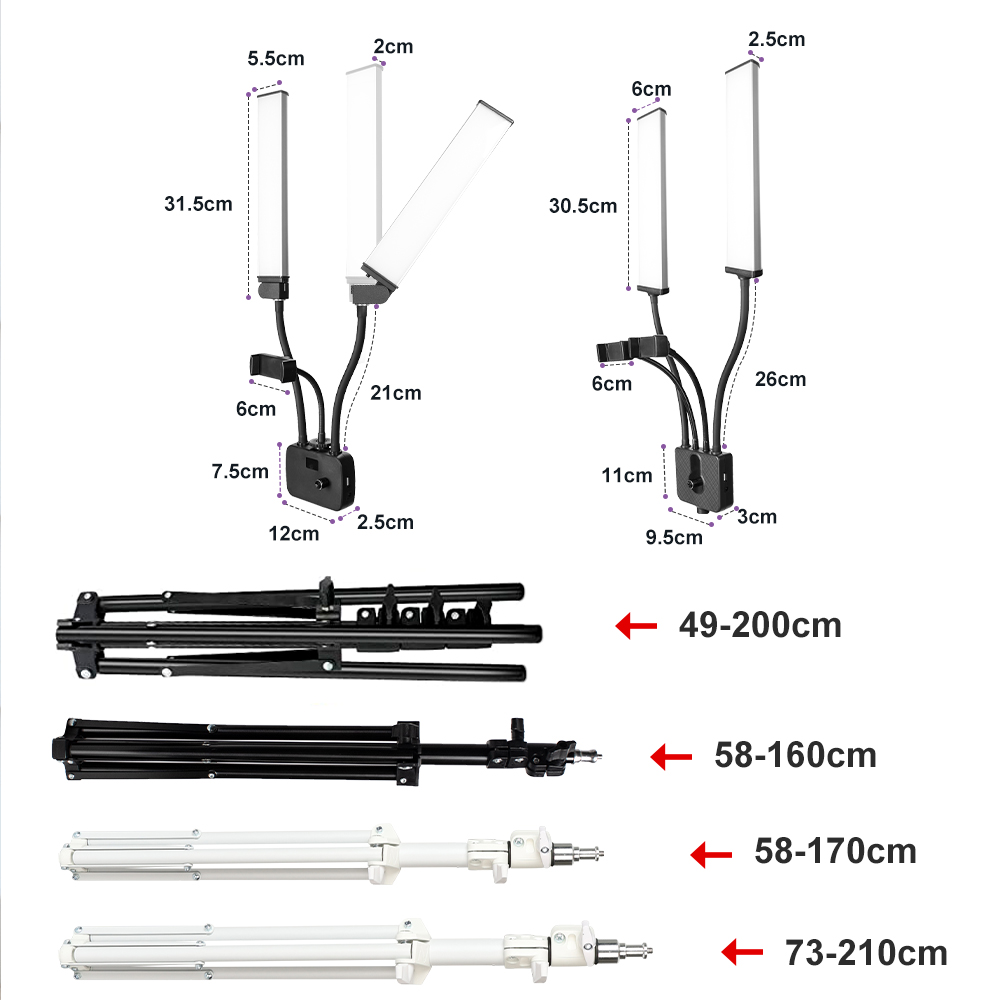224LEDs Photographic Double Ar - Photography Lighting Set ulasan dan harga