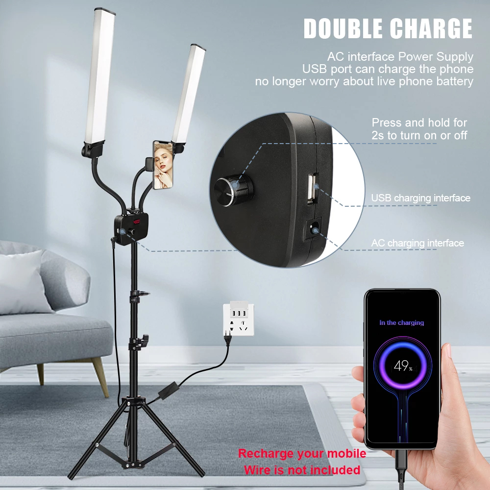 224LEDs Photographic Double Ar - Photography Lighting Set ulasan dan harga