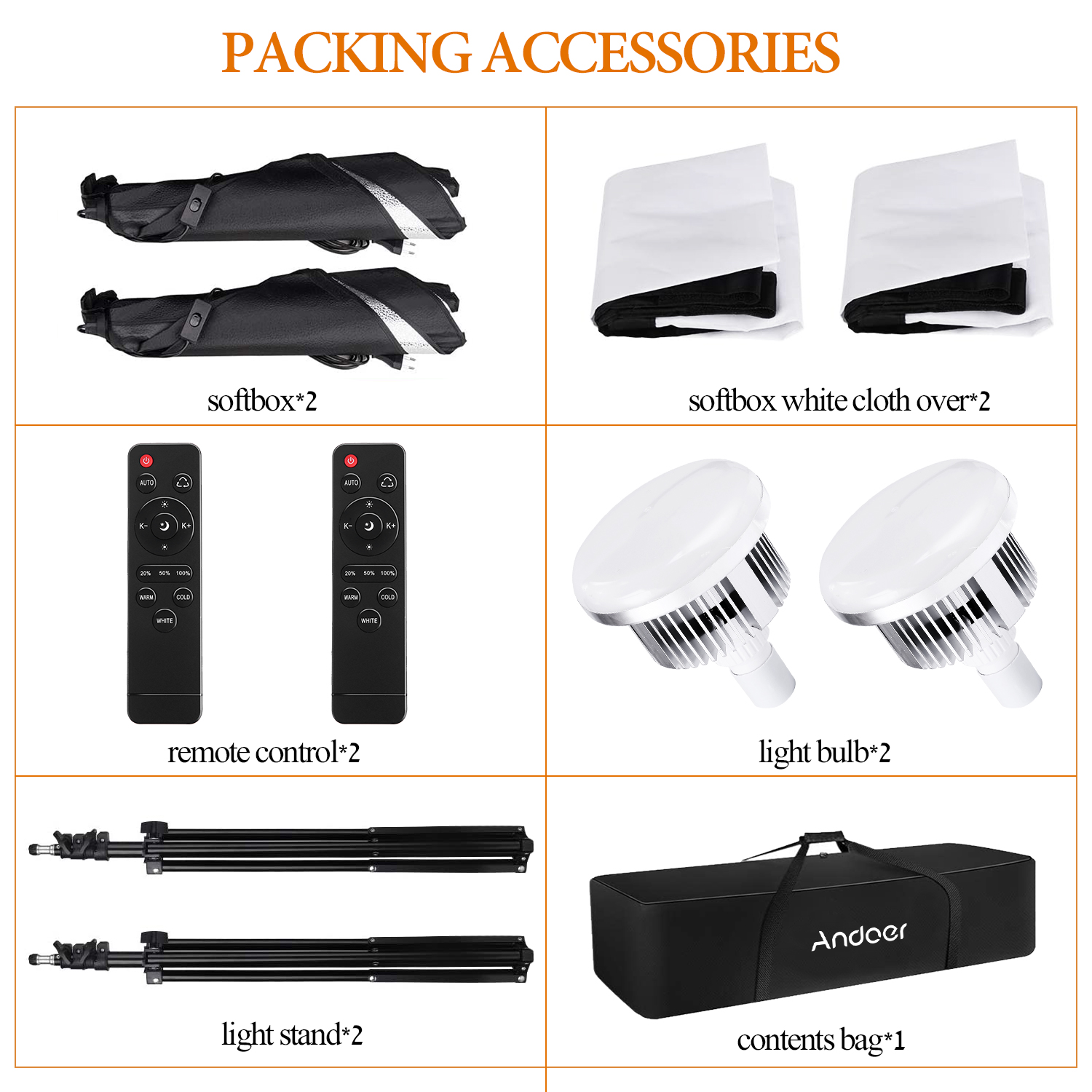 Andoer Softbox Lighting Set St - Photography Lighting Set ulasan dan harga